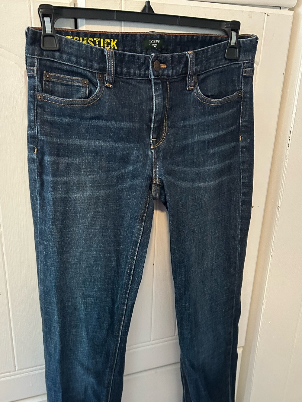 EUC J. CREW Straight Jeans in Dark Indigo, MATCHSTICK Fit, Distressed, Comfy